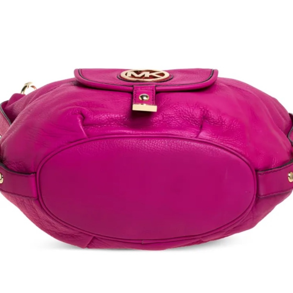 MICHAEL KORS Vintage Fenton Hot Pink, Genuine Leather, LIMITED-EDITION Gold NWOT - Picture 3 of 5